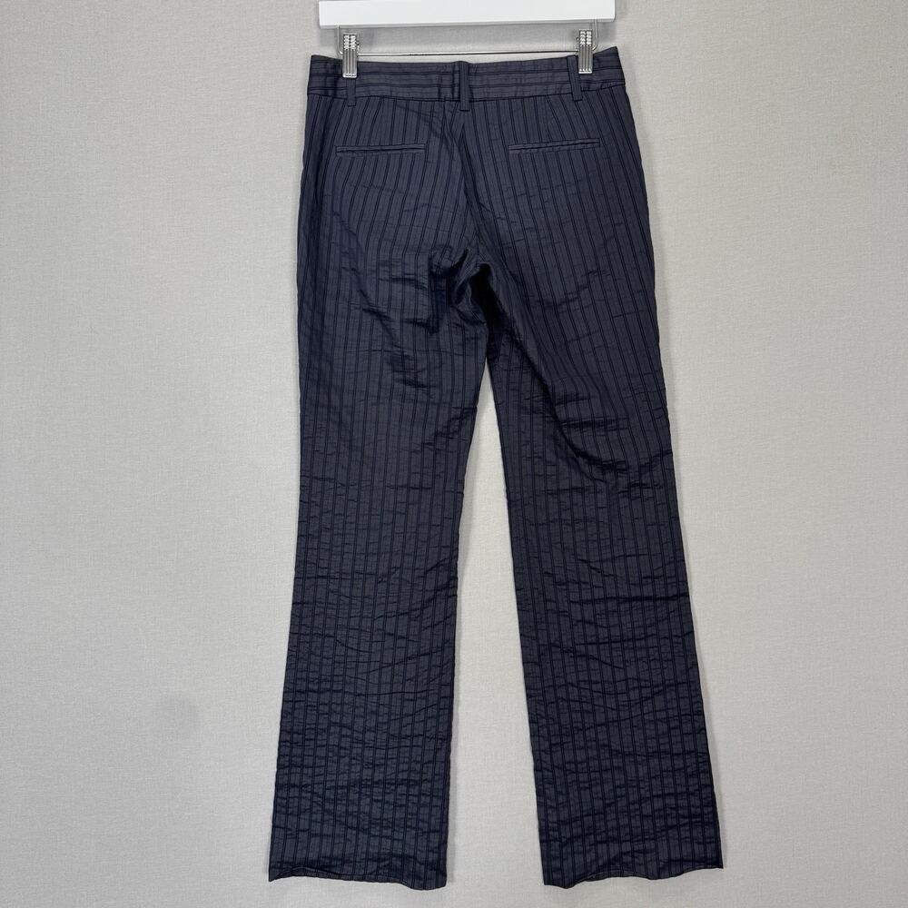 Charles Nolan Dress Pants Womens 2 Blue Pinstripe Low Rise Trouser Y2K Career - Picture 5 of 13